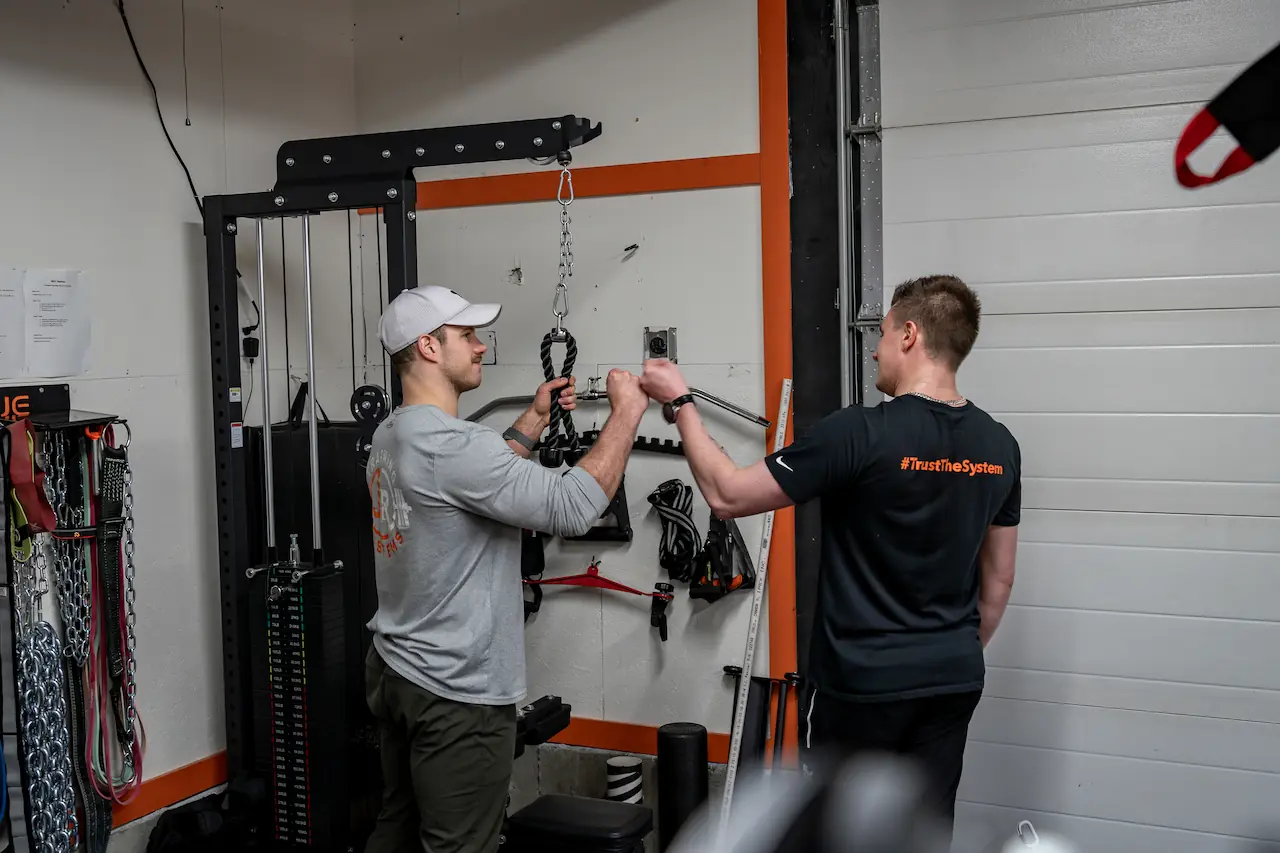 Jake and client fist bumping